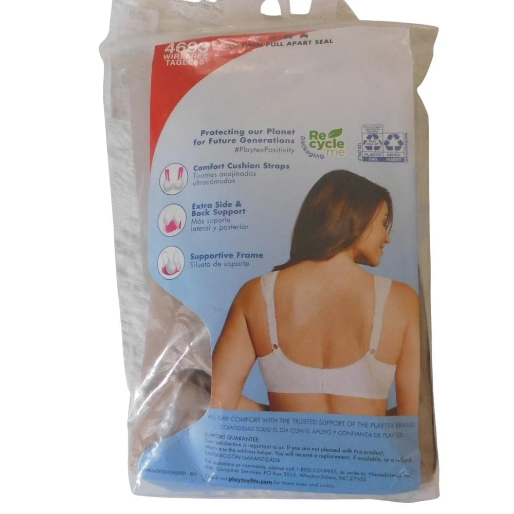 NEW Playtex 18 Hour Ultimate Shoulder Comfort Bra 4693 Wirefree Toffee 54DD Full